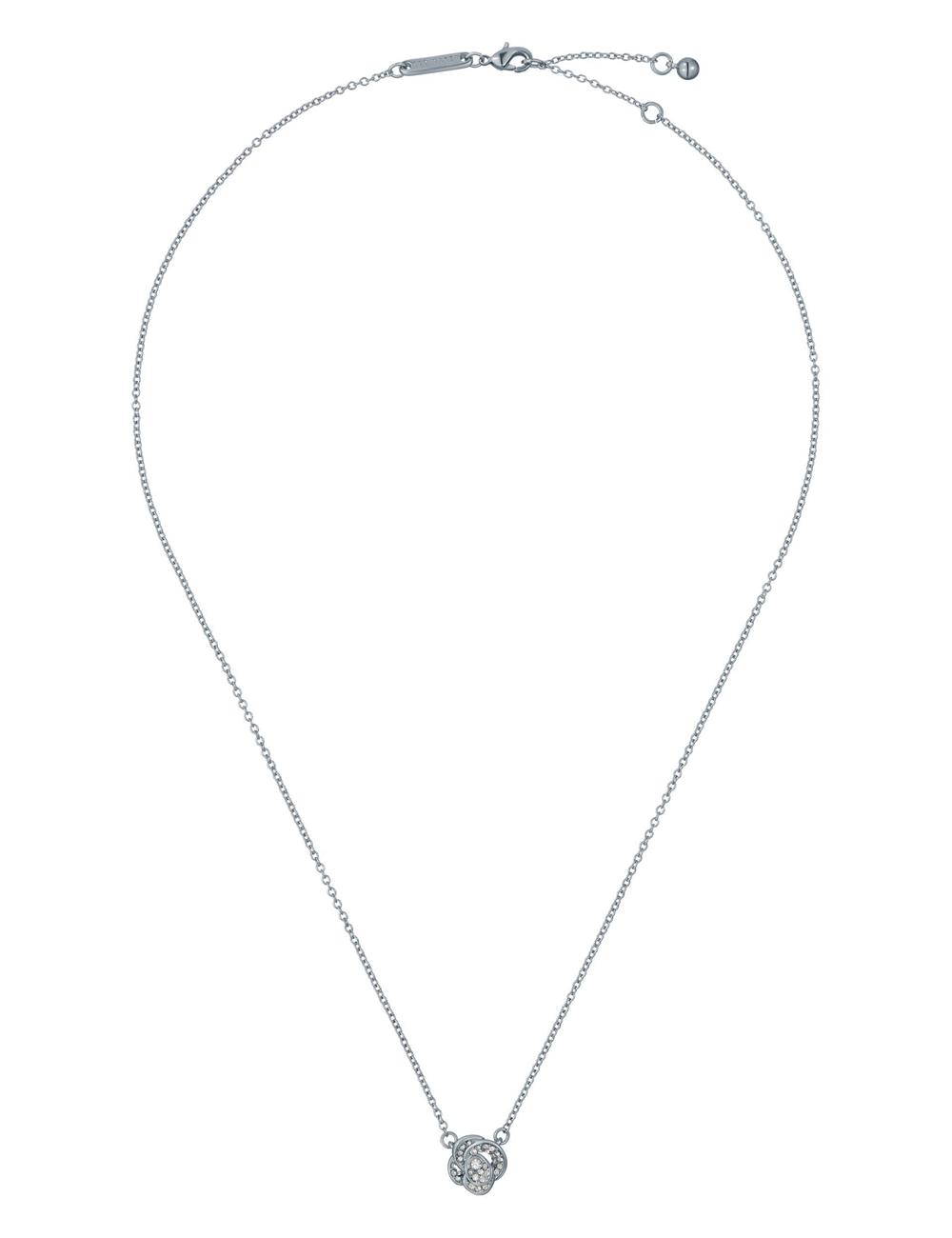 Women Ted Baker FLORITA - Crystal Flower Pendant Necklaces Silver | HIXC68357