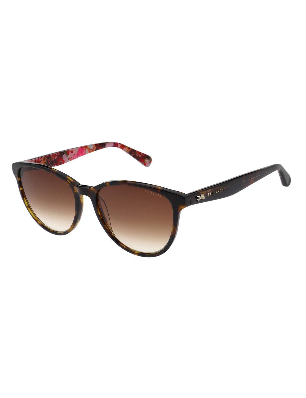 Women Ted Baker FLORI - Classic Round Print Detail Sunglasses Brown | ONLE60945