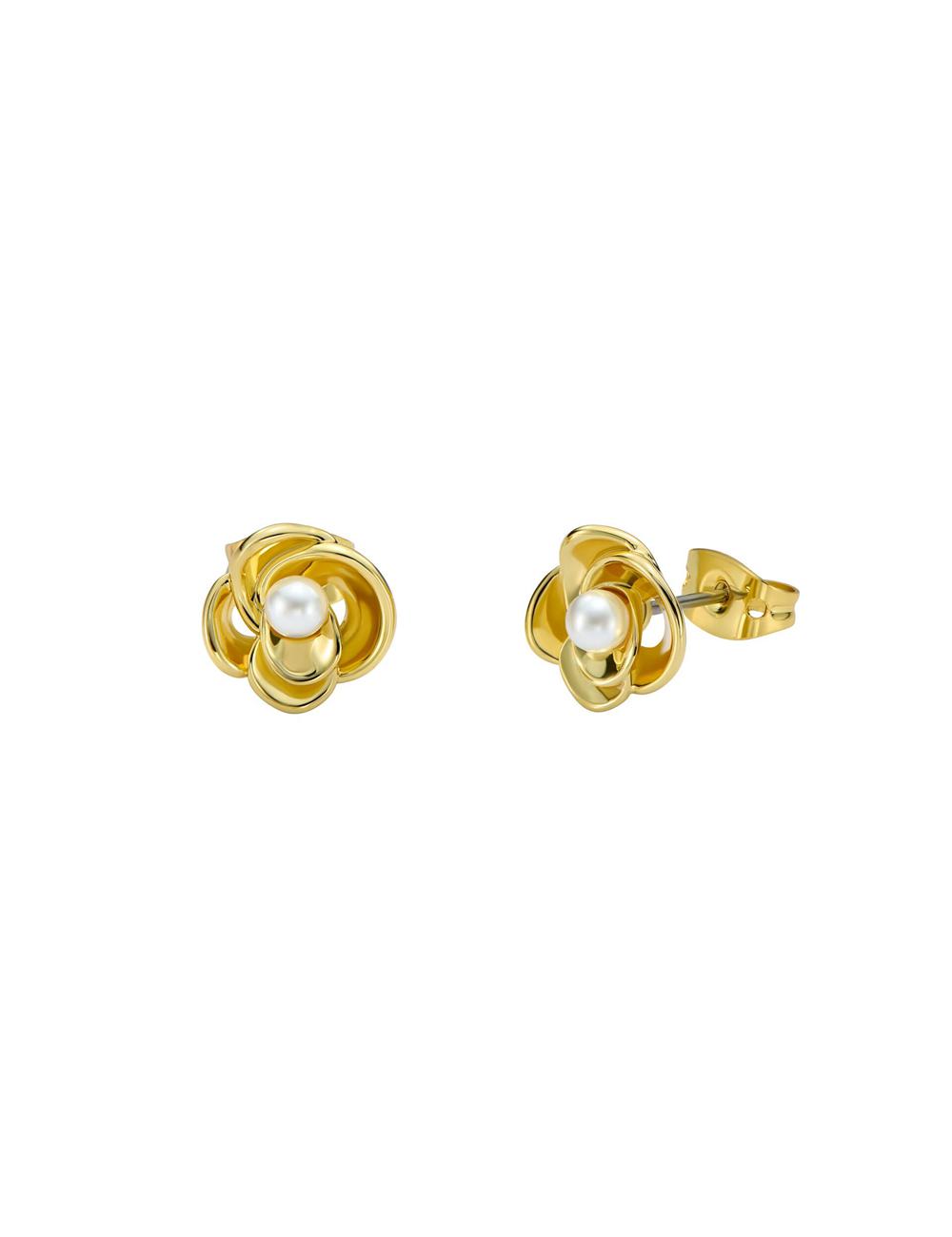 Women Ted Baker FLO - Pearl Flower Stud Earrings Gold | TOBN25938