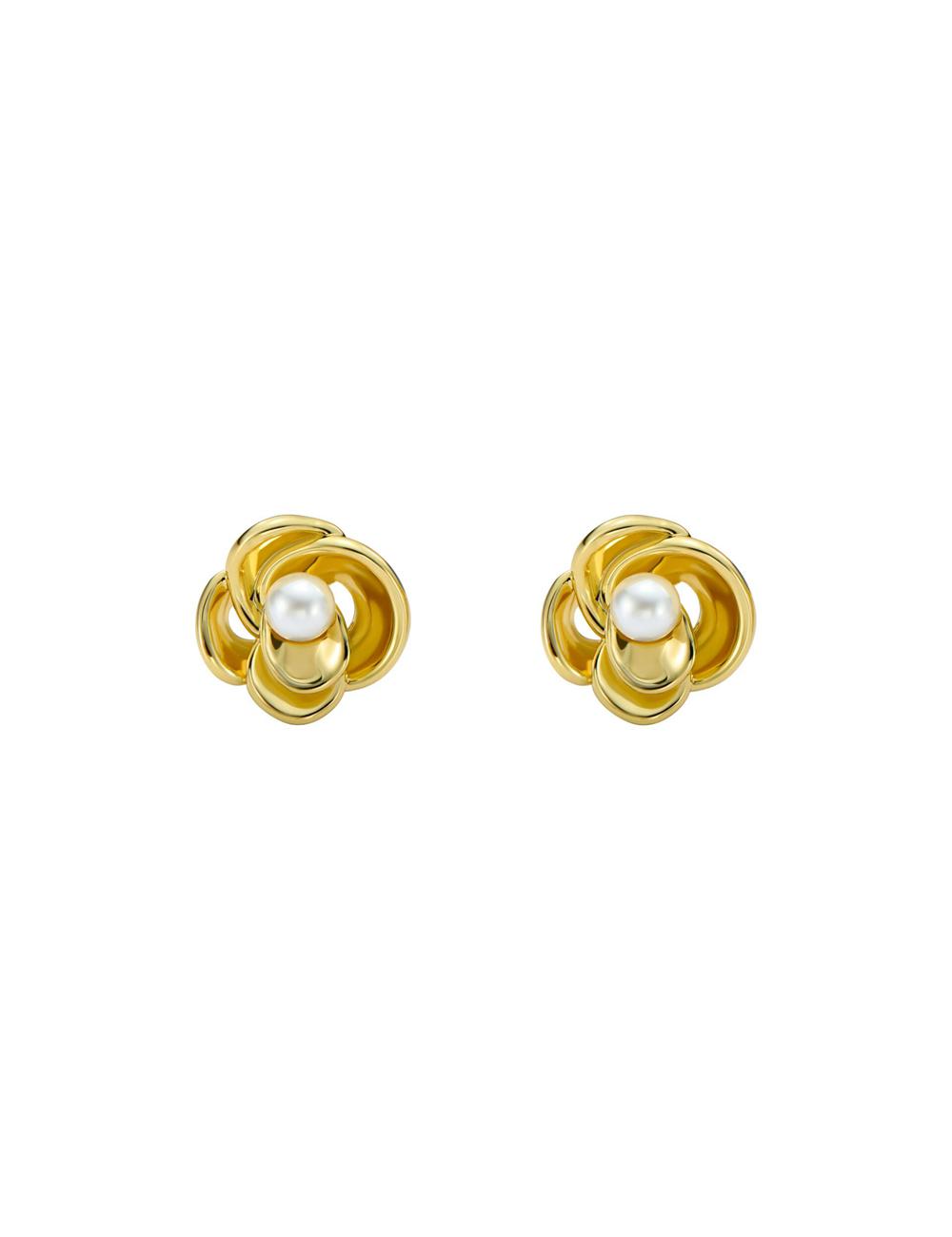 Women Ted Baker FLO - Pearl Flower Stud Earrings Gold | TOBN25938