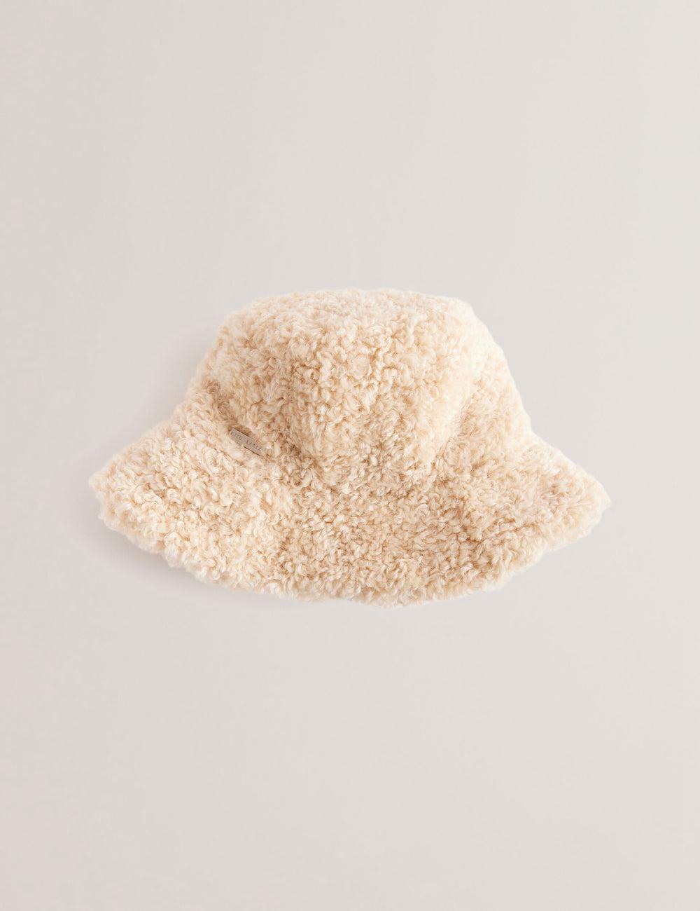 Women Ted Baker FLUFFYI - Faux Shearling Wide Brim Bucket Hats Natural | DOQU53678