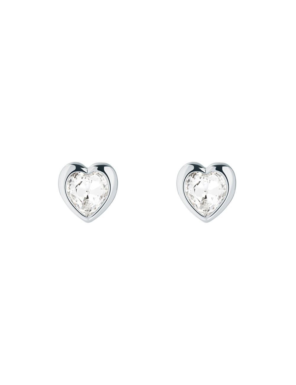 Women Ted Baker HAN - Solitaire Crystal Heart Stud Earrings Silver | ZGVH08715