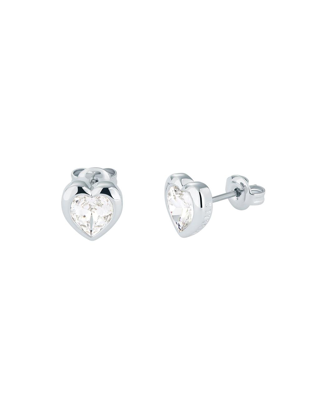 Women Ted Baker HAN - Solitaire Crystal Heart Stud Earrings Silver | ZGVH08715