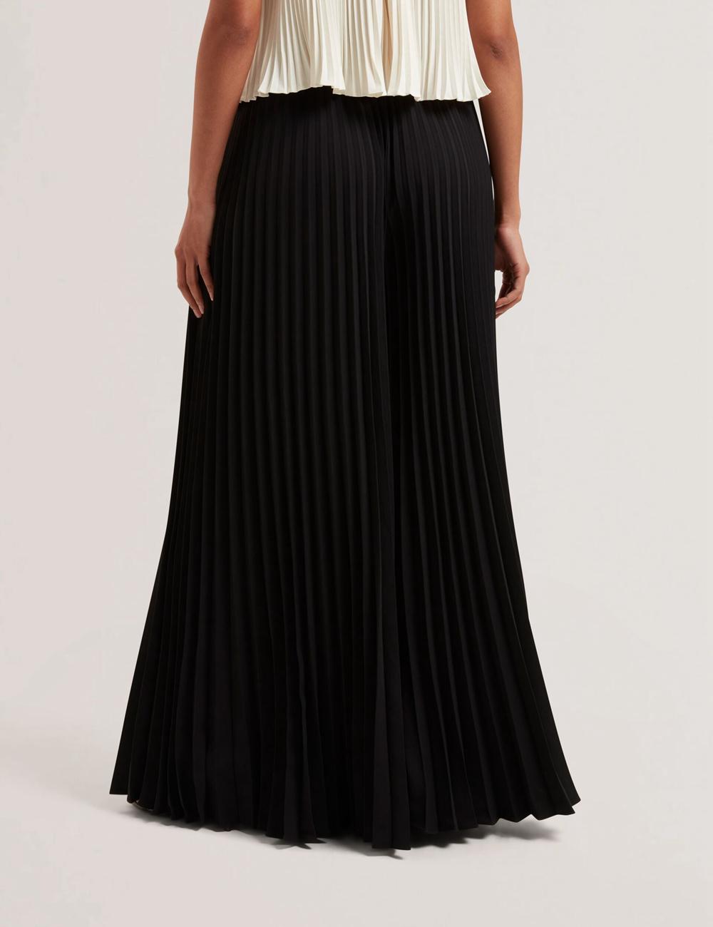 Women Ted Baker HARYX - Pleated Wide Leg Palazzo Trousers Black | HXKG80427