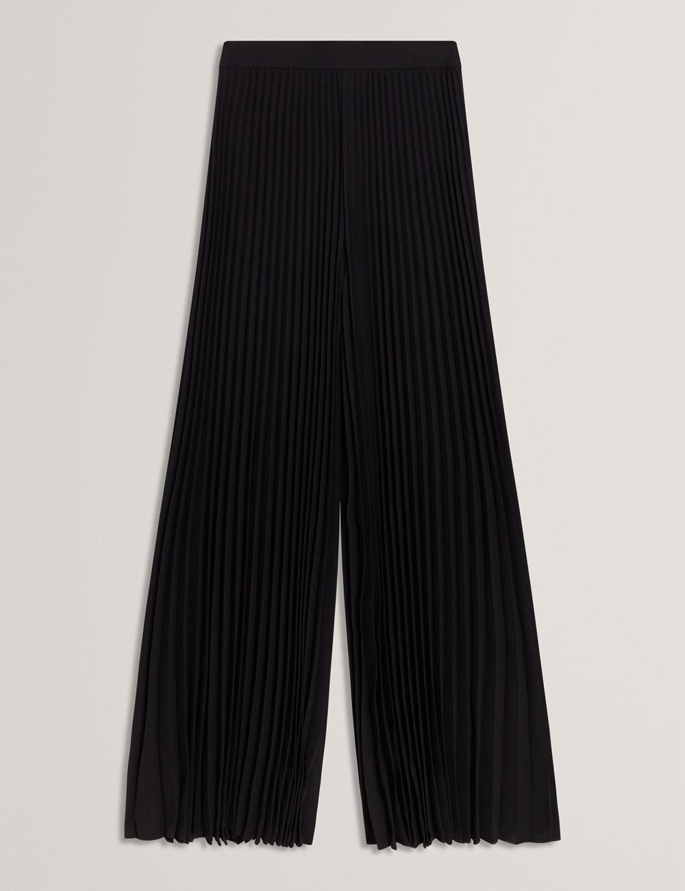 Women Ted Baker HARYX - Pleated Wide Leg Palazzo Trousers Black | HXKG80427
