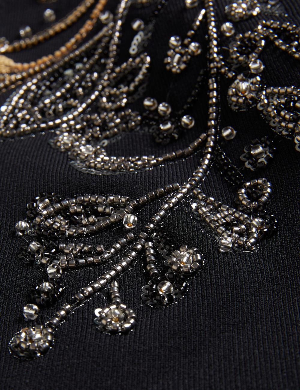 Women Ted Baker HEATHRR - One Shoulder Embellished Detail Tops Black | ZYFR13526