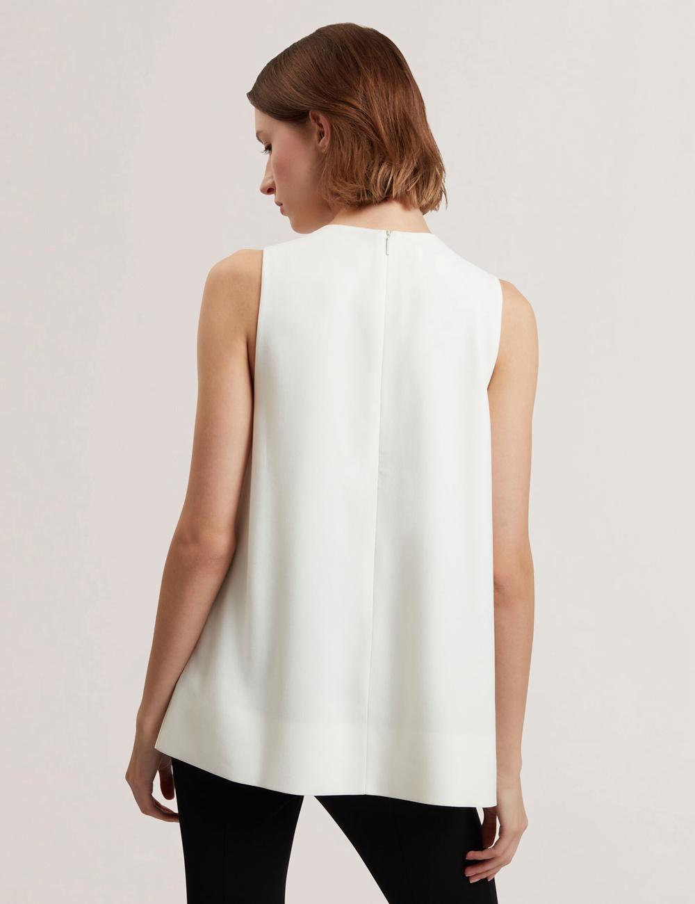 Women Ted Baker ICANA - Draped Front Asymmetric Sleeveless Tops Ivory | IJSU10732