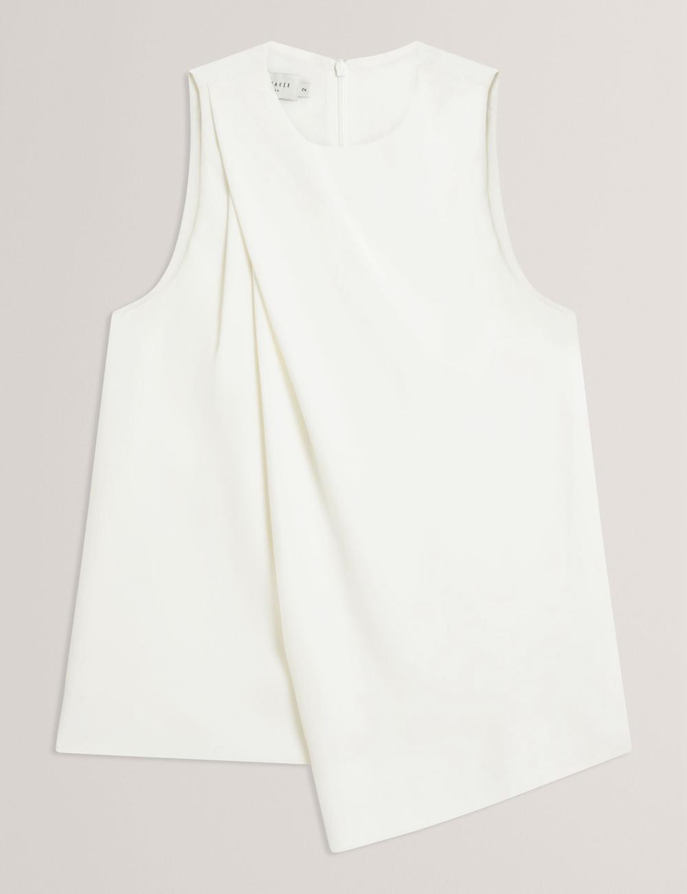 Women Ted Baker ICANA - Draped Front Asymmetric Sleeveless Tops Ivory | IJSU10732