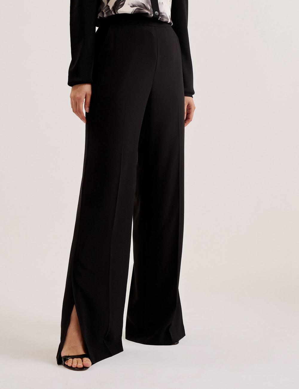 Women Ted Baker INUT - Tailored High Waist Wide Leg Trousers Black | SCNY25907
