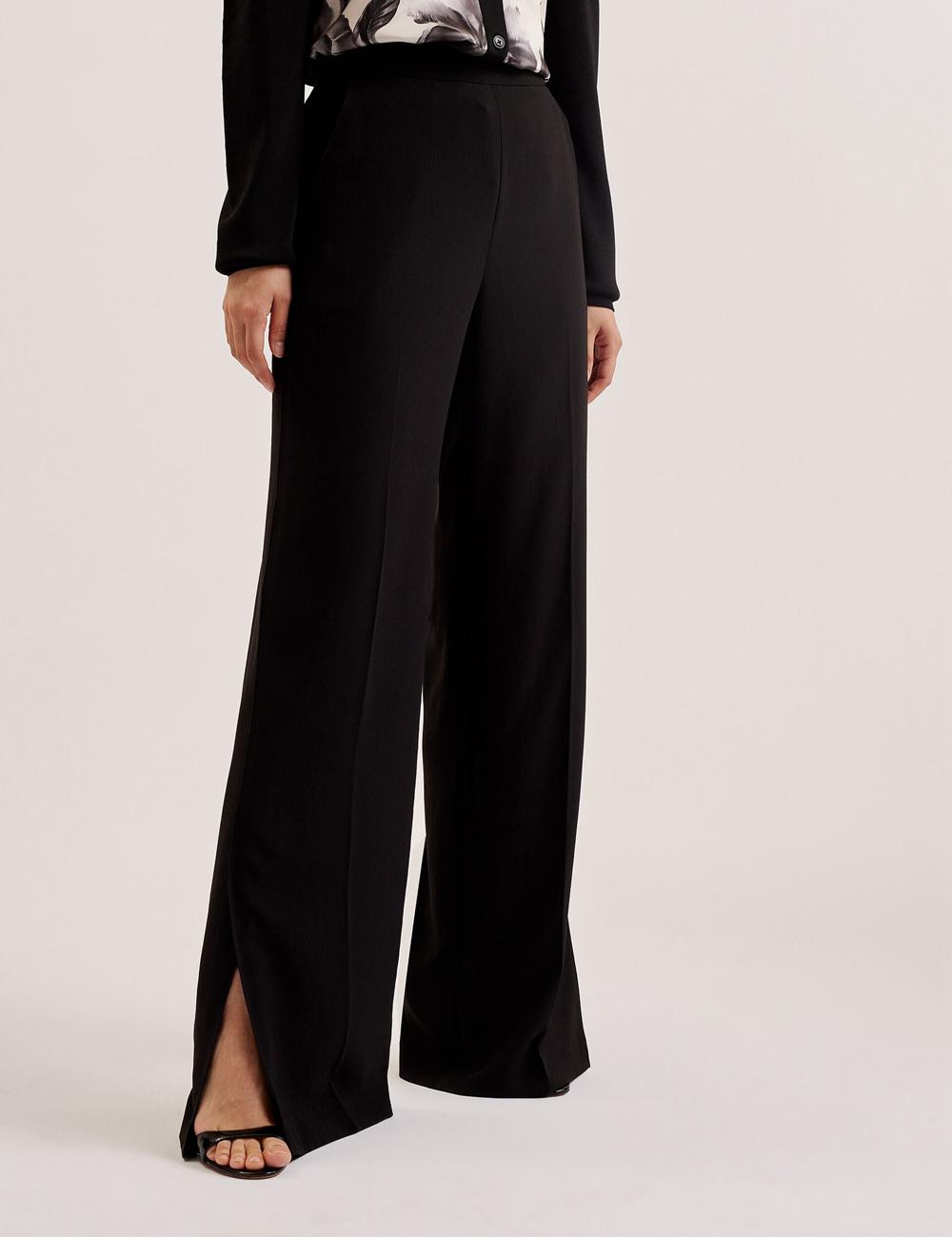 Women Ted Baker INUT - Tailored High Waist Wide Leg Trousers Black | SCNY25907
