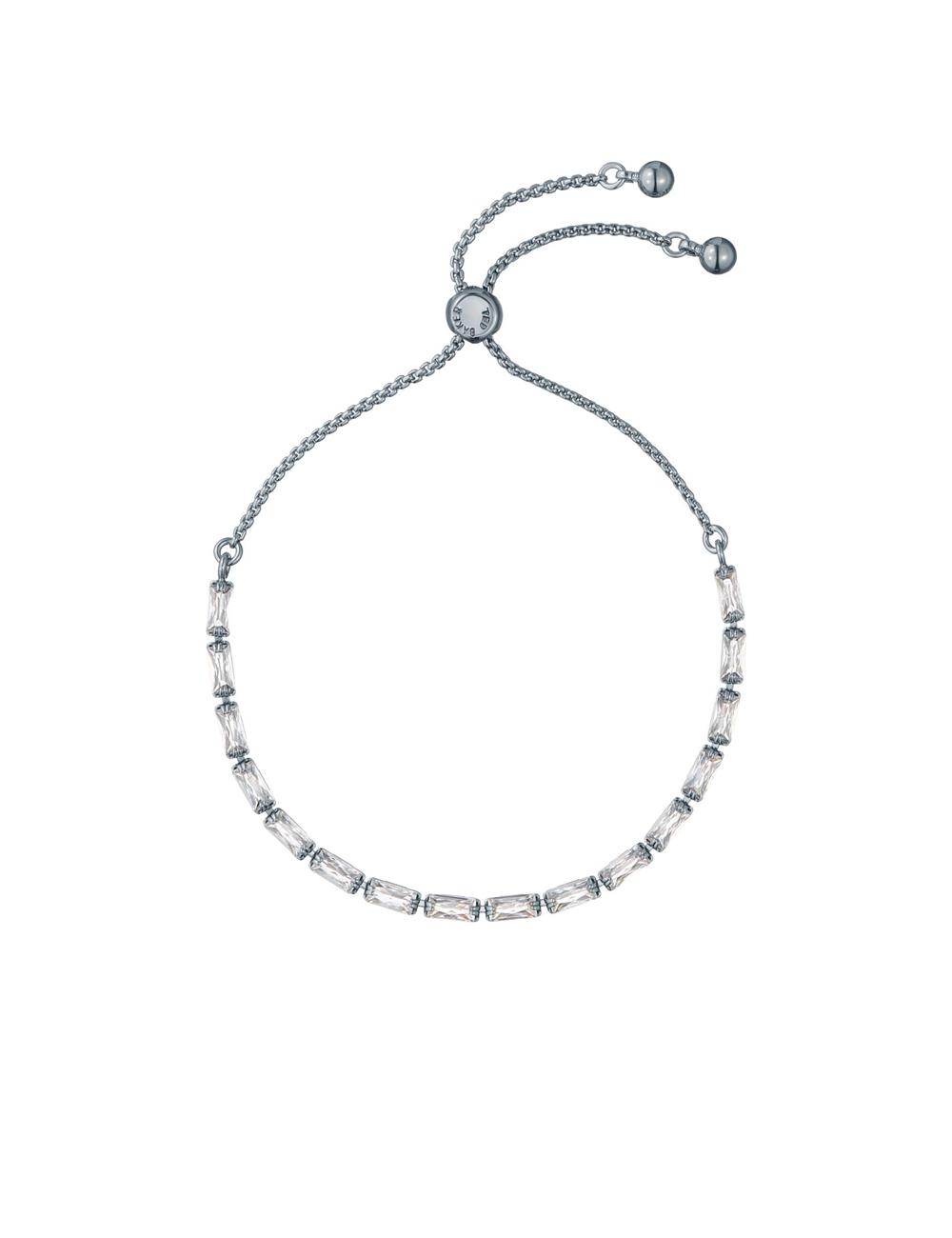 Women Ted Baker ISELA - Baguette Crystal Slider Tennis Bracelets Silver | VWEN18460