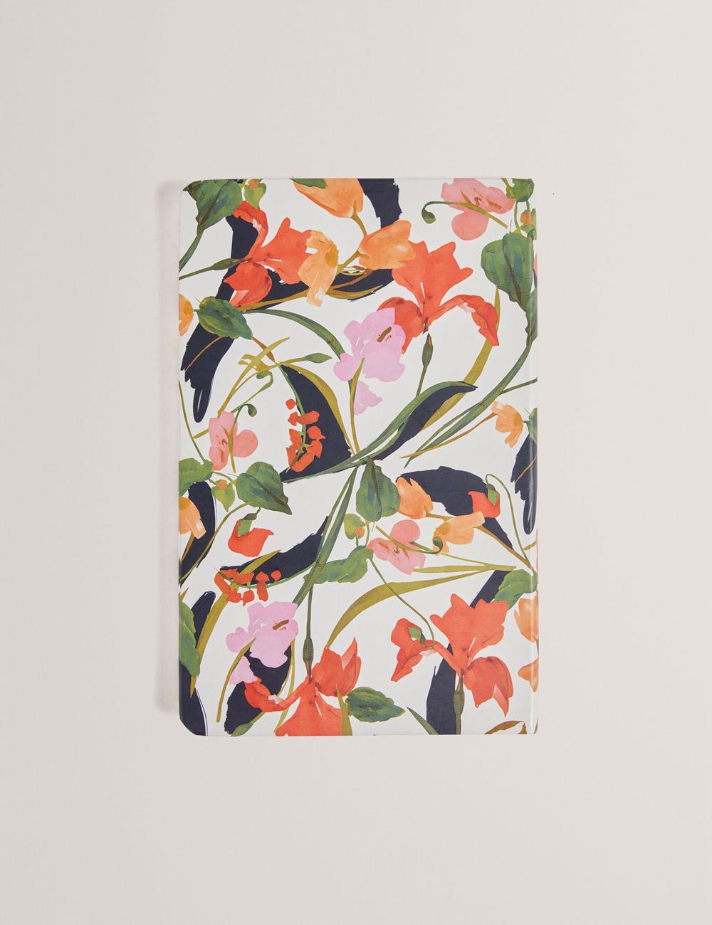 Women Ted Baker KATIIES - Floral Print A5 Notebook Stationary Nat-White | FLCT18347