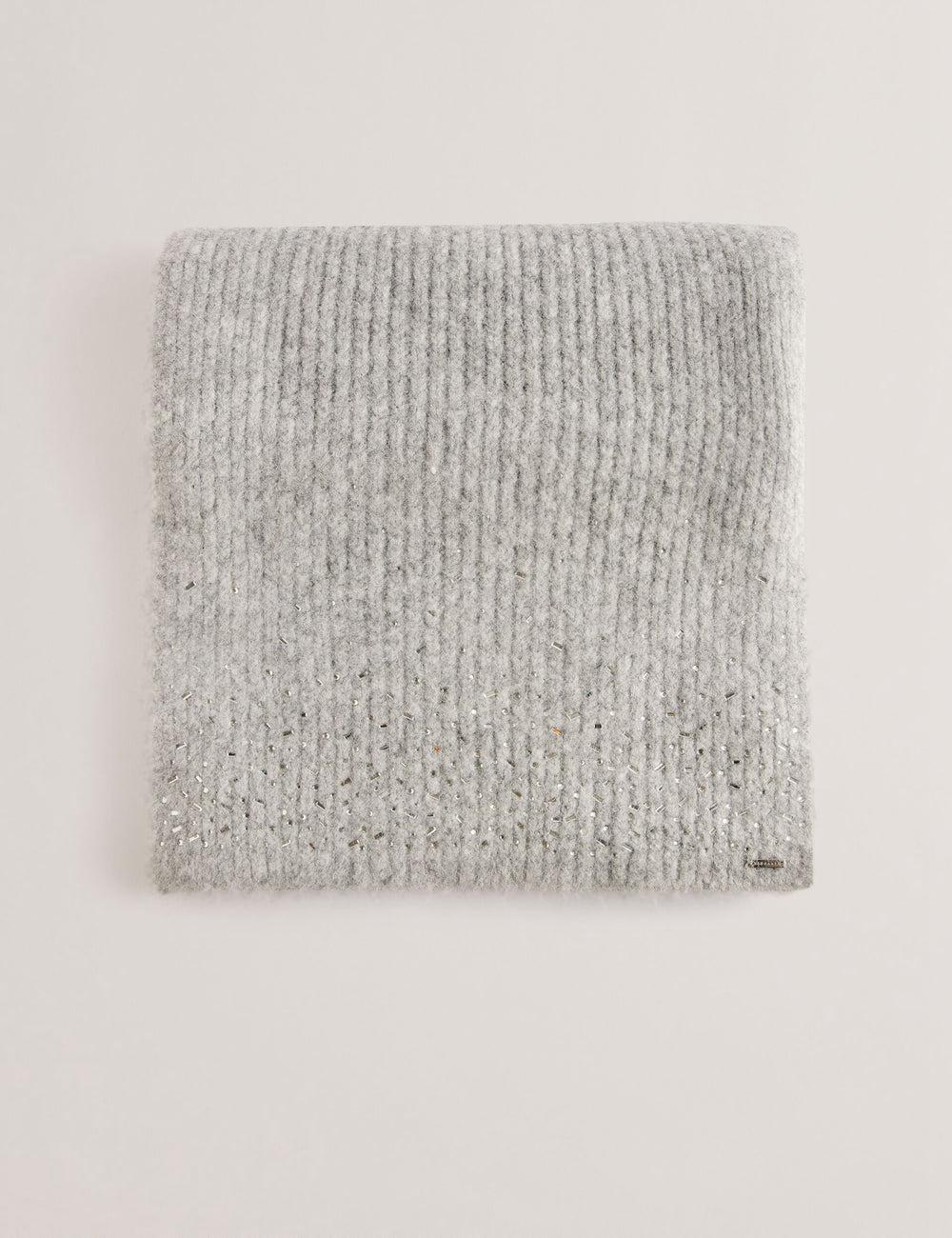 Women Ted Baker KERIISA - Scattered Rhinestone Knitted Scarves Grey | UAOP56387