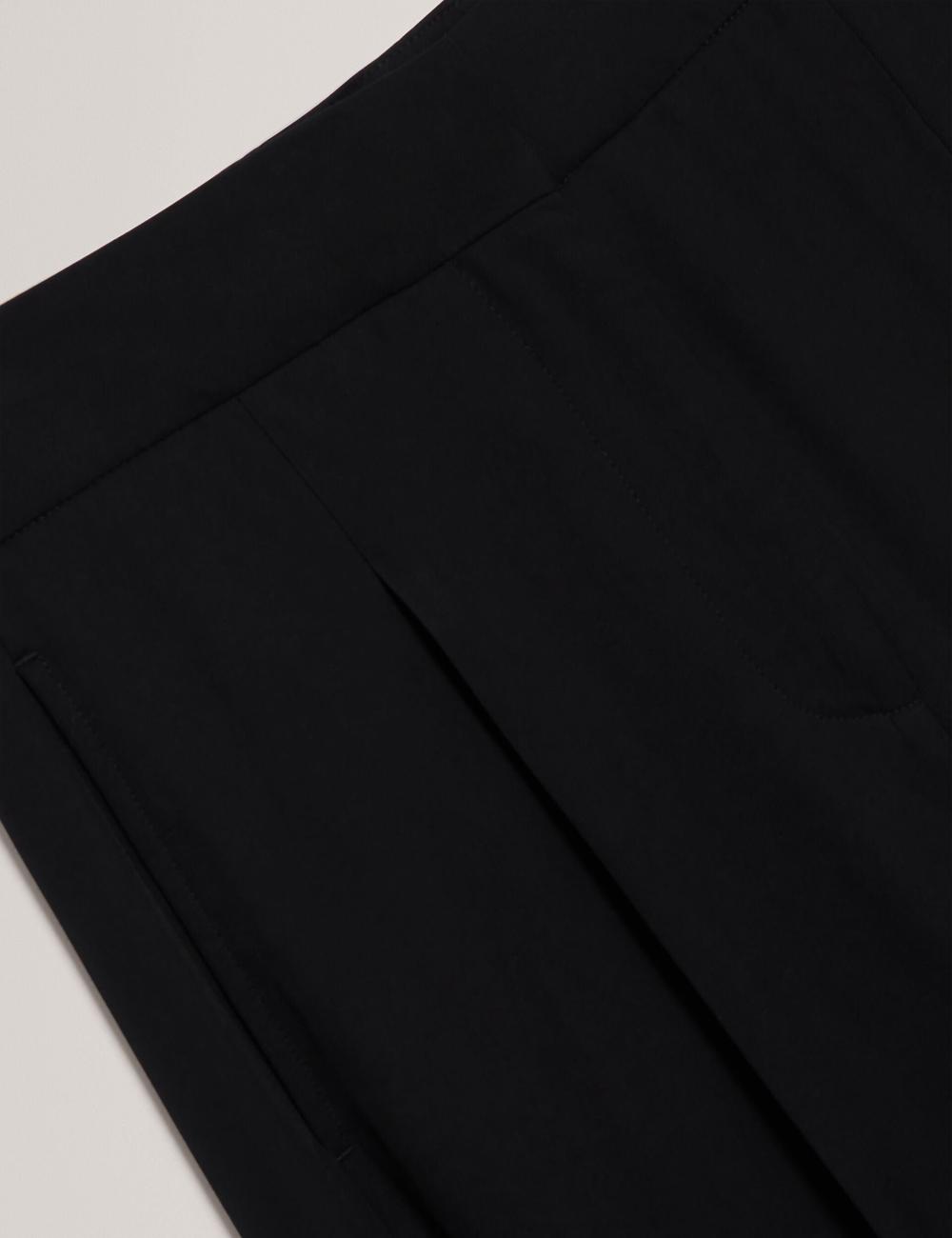 Women Ted Baker KIOLLI - Wool Blend Barrel Leg Tailored Trousers Black | ODBY91875
