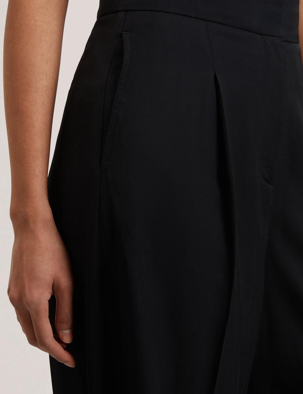 Women Ted Baker KIOLLI - Wool Blend Barrel Leg Tailored Trousers Black | ODBY91875