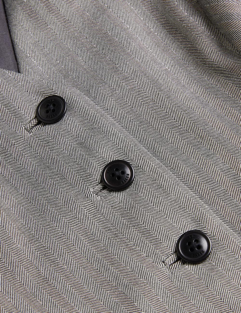 Women Ted Baker KOAW - Herringbone Single Breasted Suit Waistcoat Dk-Grey | QVDG87256