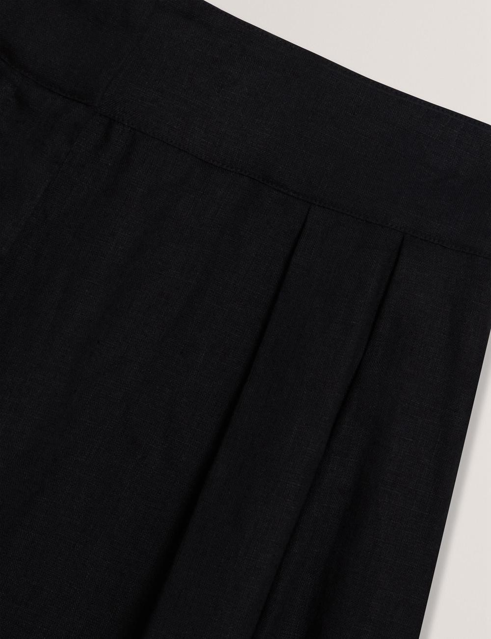 Women Ted Baker KYFAAT - Pure Linen Tailored Wide Leg Trousers Black | TKSV07862