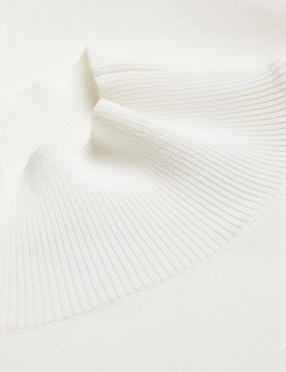 Women Ted Baker LAYNHA - Flared Sleeve High Neck Knitted Top Jumpers Ivory | JXBR02964