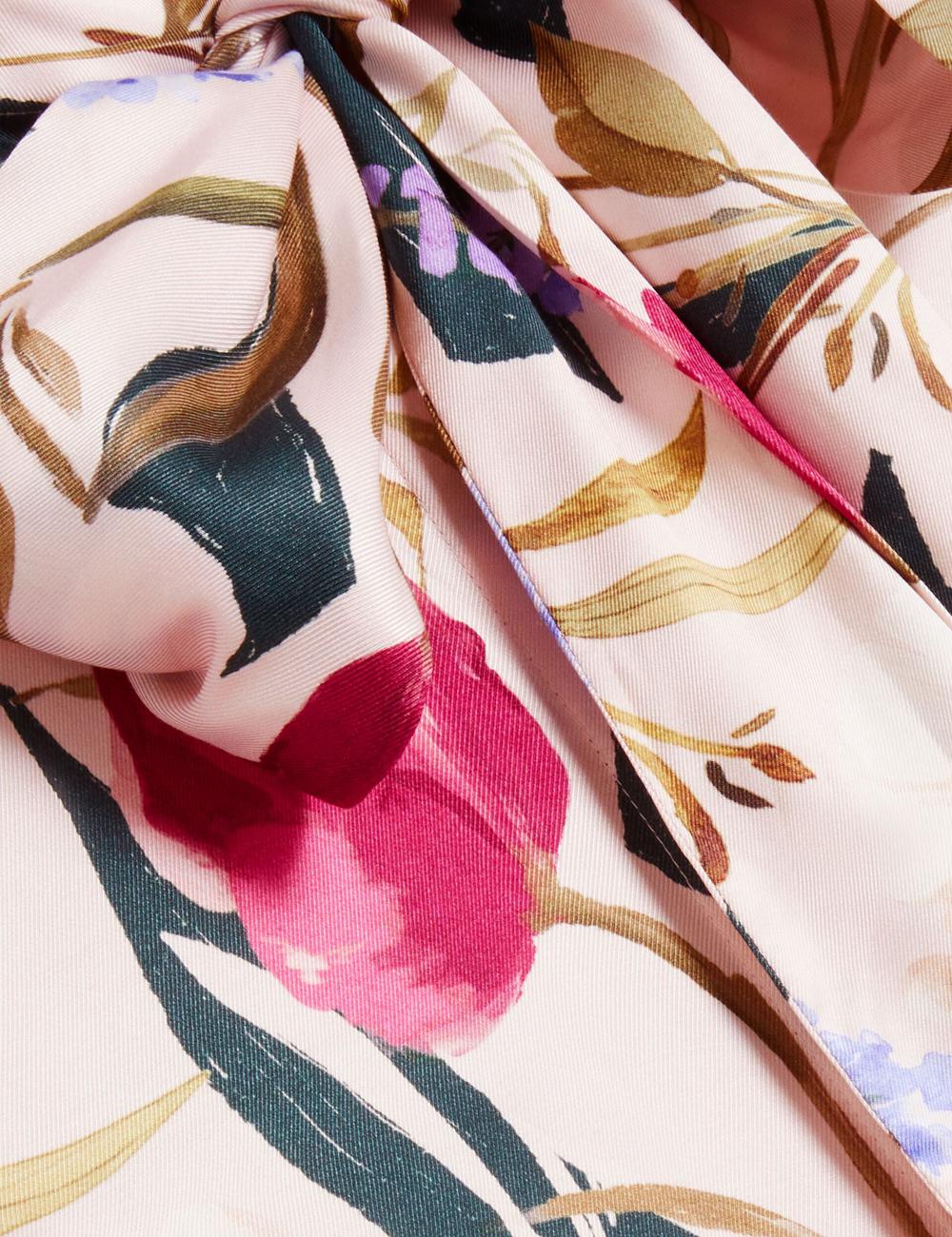 Women Ted Baker LEEYAA - Floral Print Neck Longline Blouses Pink | YCPD31625