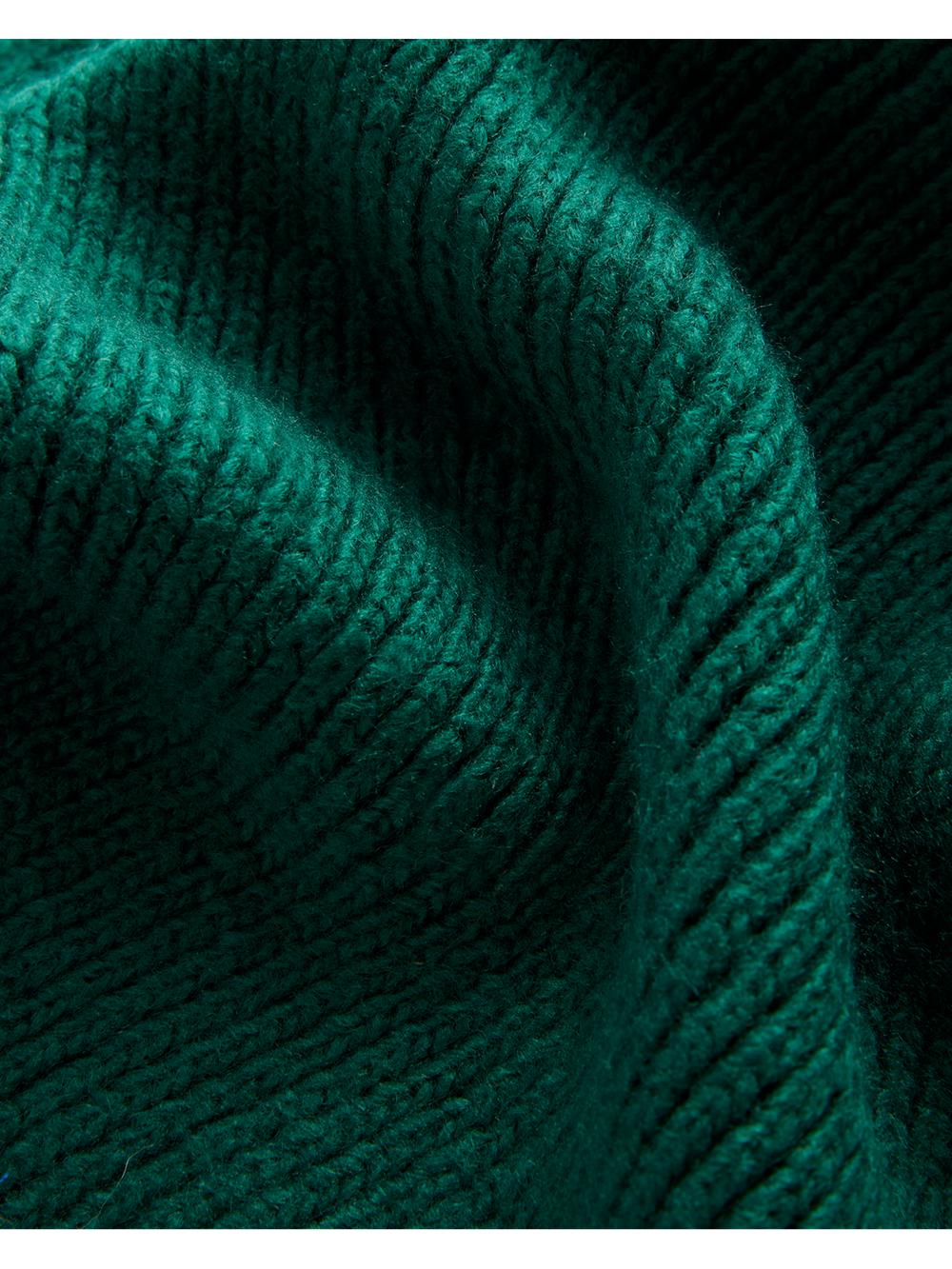 Women Ted Baker LIDIIES - Ribbed Wool Blend Knitted Scarves Dk-Green | HMOK21654