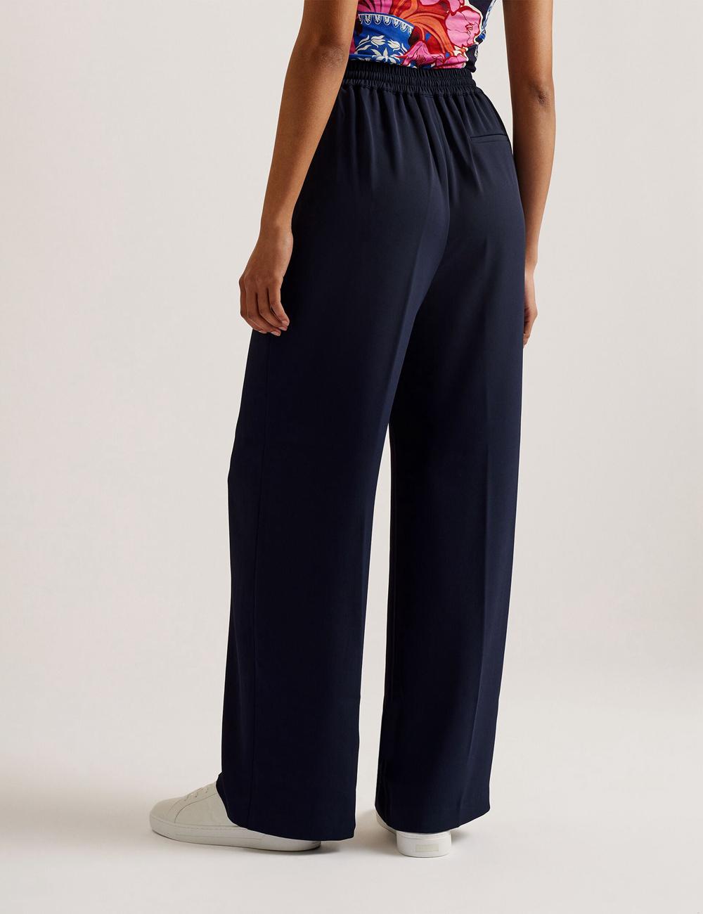 Women Ted Baker LILIAAH - Wide Leg Tailored Joggers Navy | VDUQ87324