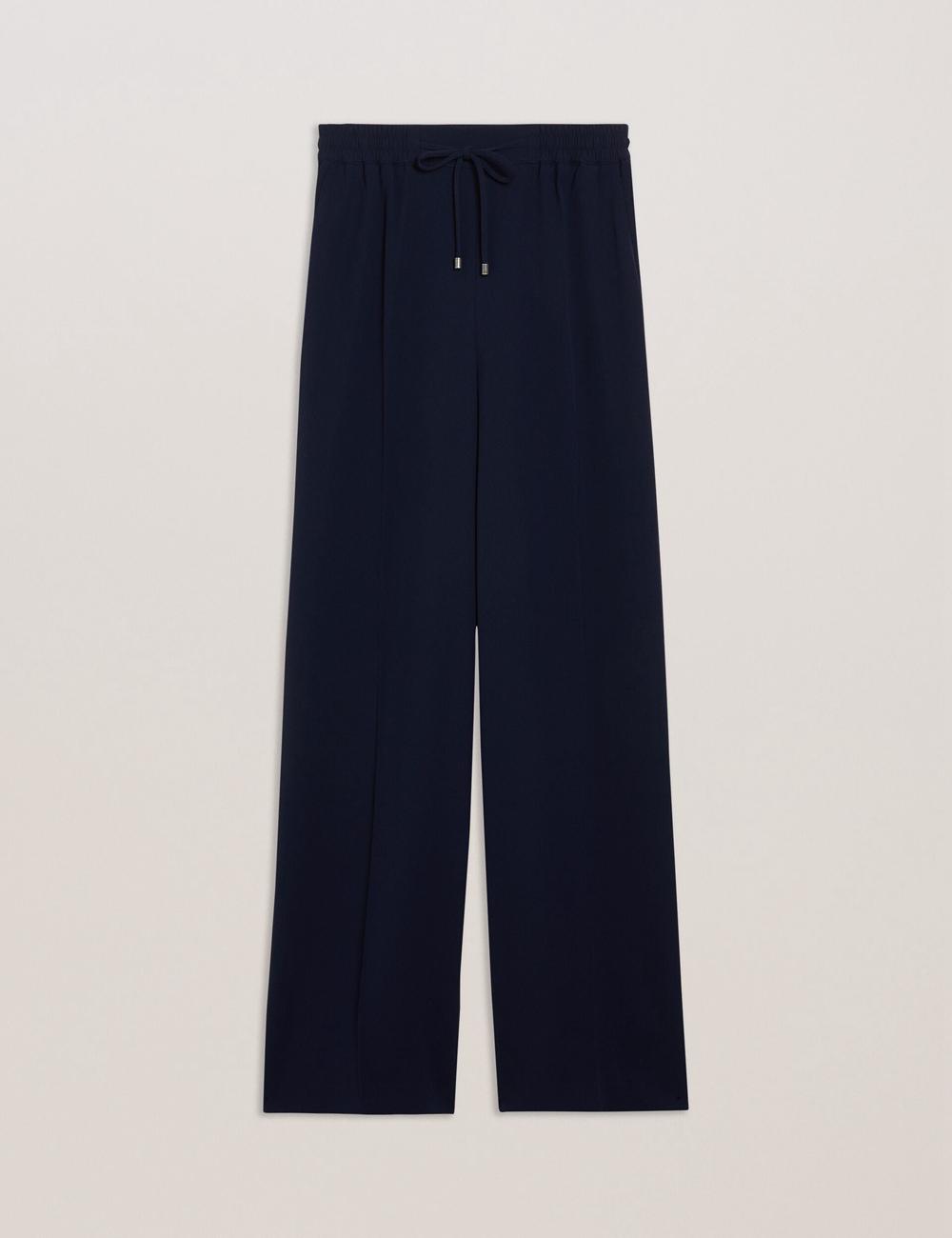 Women Ted Baker LILIAAH - Wide Leg Tailored Joggers Navy | VDUQ87324