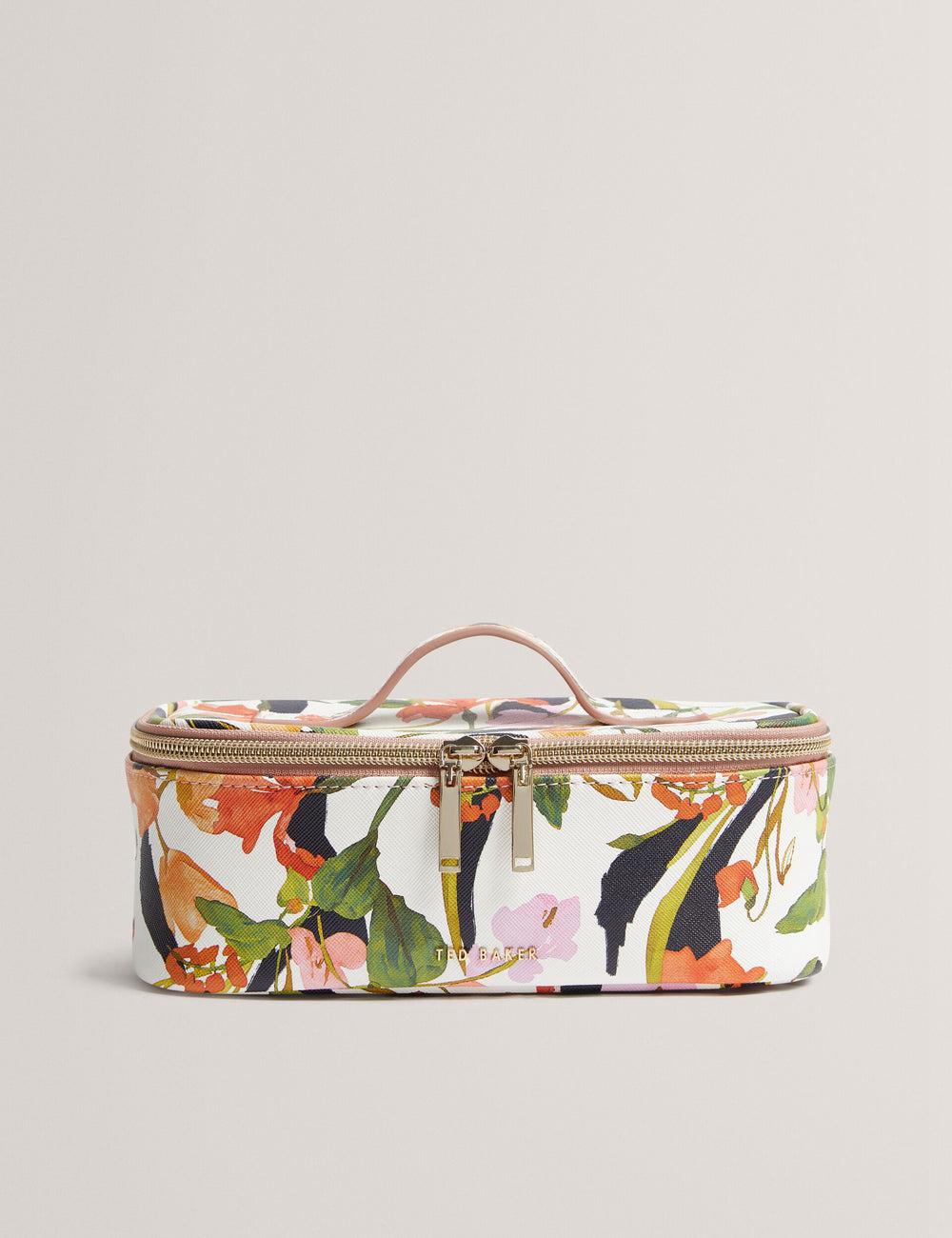 Women Ted Baker LOUIAA - Floral Printed Small Top Handle Wash Bags White | XWLK69348