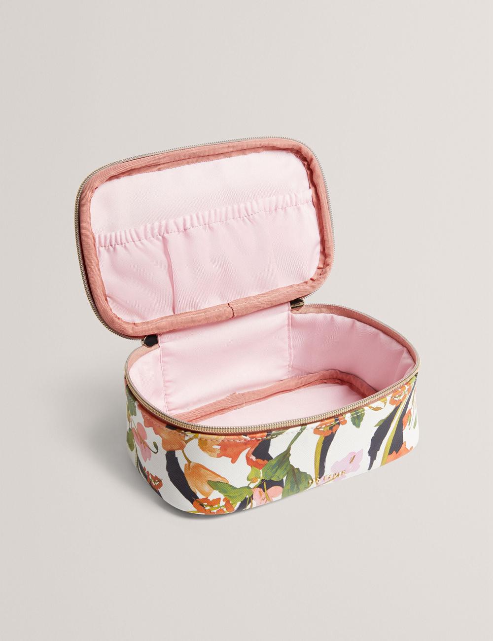 Women Ted Baker LOUIAA - Floral Printed Small Top Handle Wash Bags White | XWLK69348