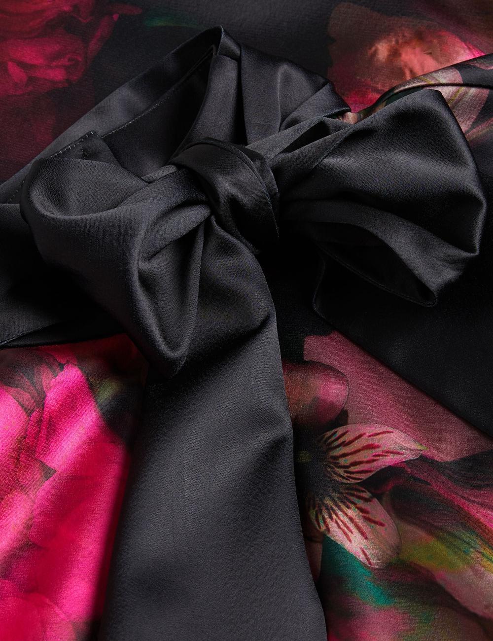 Women Ted Baker LOUSIOS - Printed Neck Wide Leg Jumpsuits Black | SLMD91637