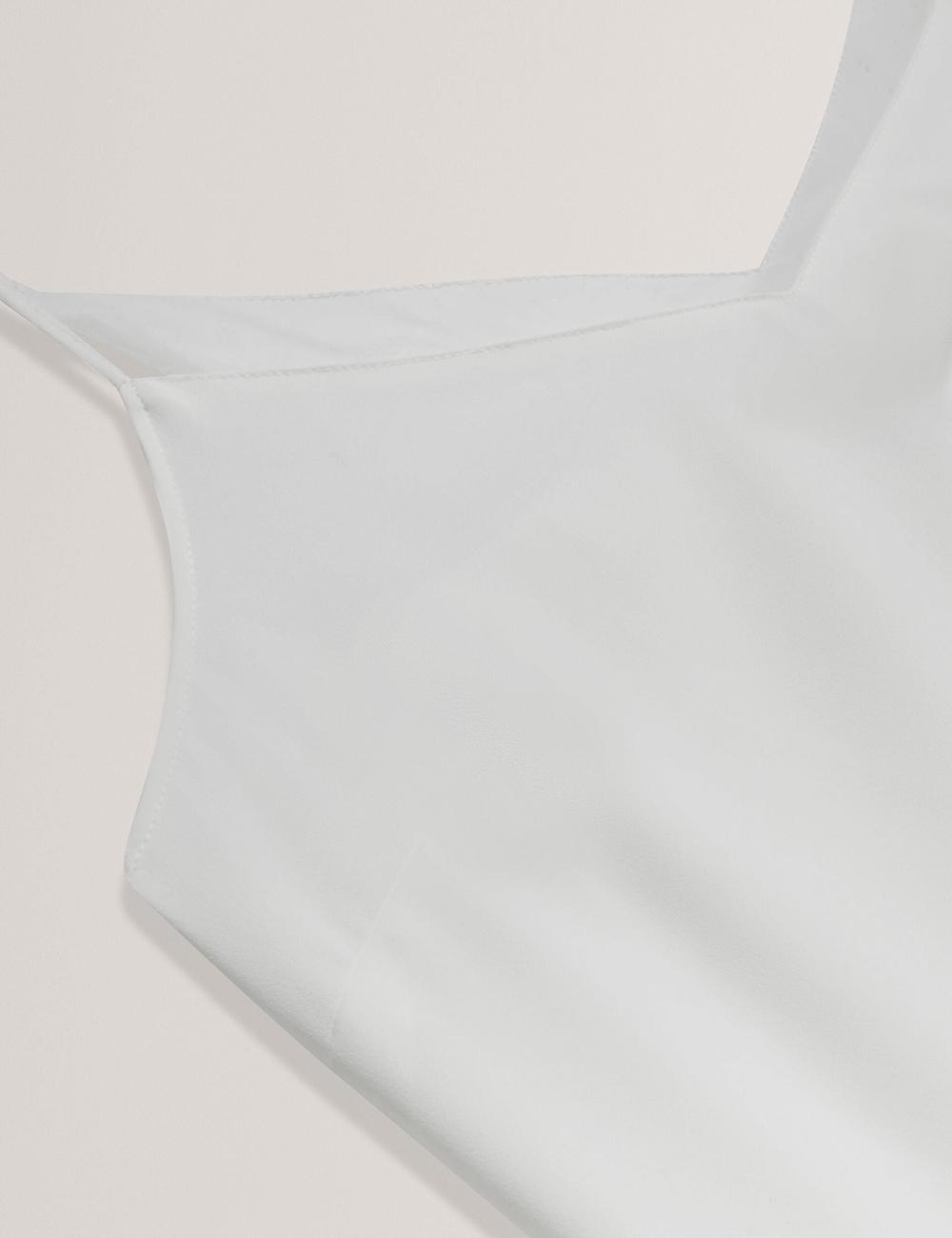 Women Ted Baker LULEA - Chiffon Detail V-Neck Strappy Cami Tops Ivory | NIZR68402