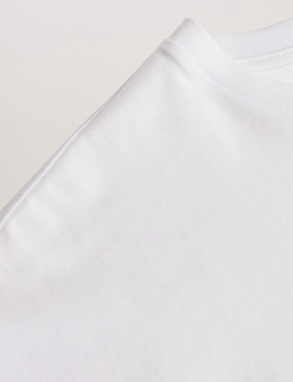 Women Ted Baker MALORRY - Embroidered Logo Boxy Cotton T-Shirts White | IBVN76851