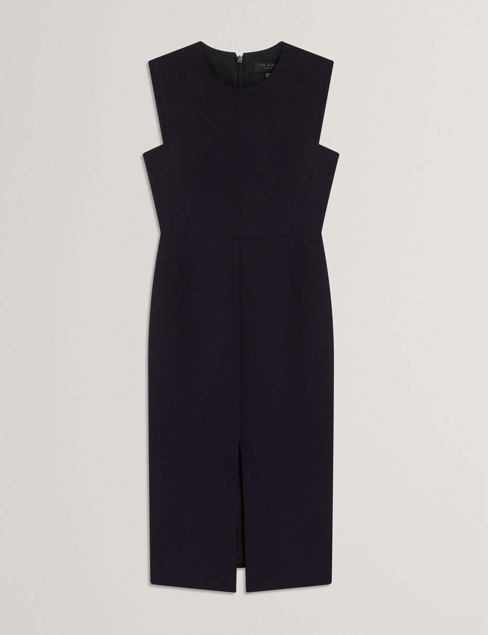 Women Ted Baker MANABDL - Tailored Sleeveless With Front Split Midi Dresses Navy | GRYH05241