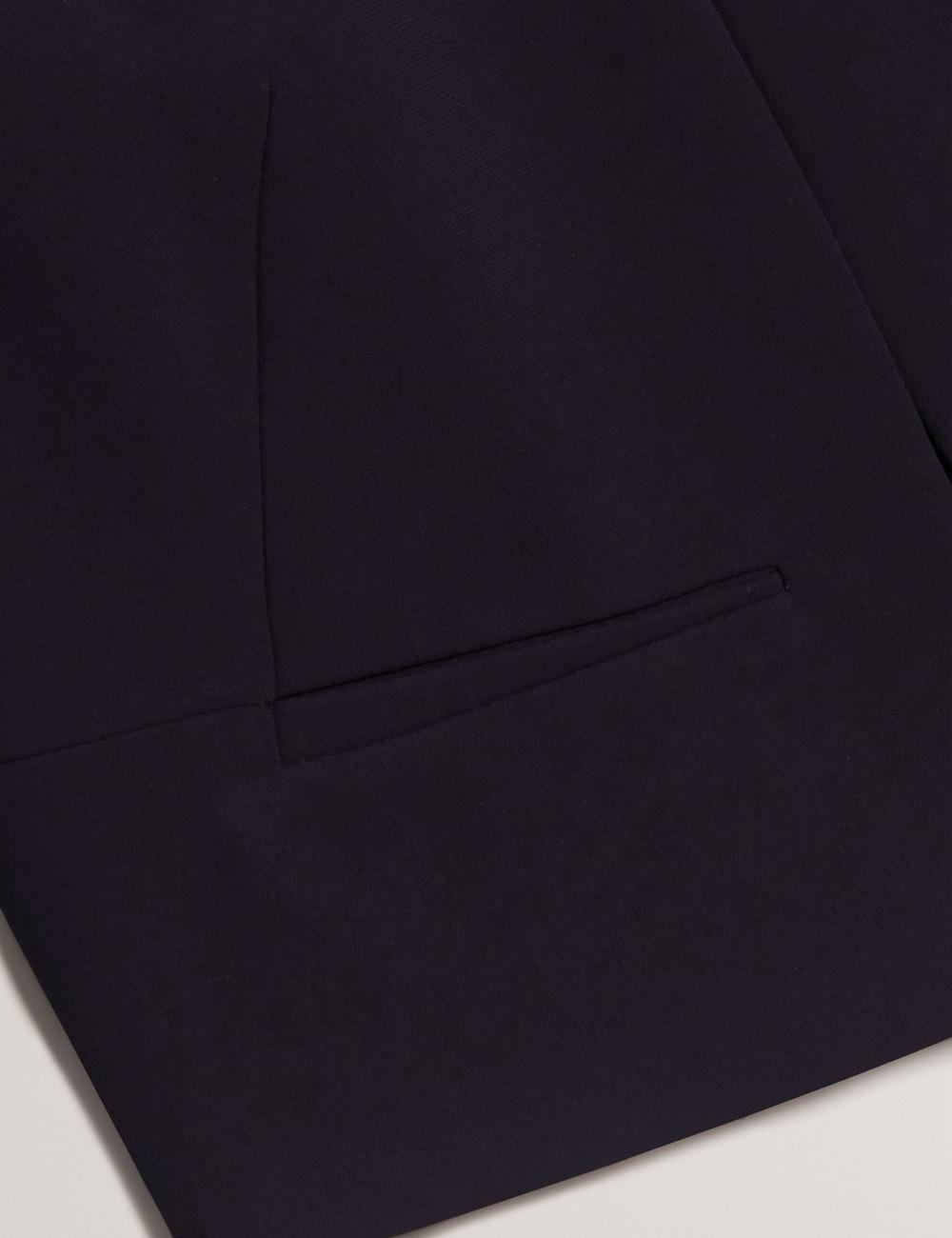 Women Ted Baker MANABJL - Tailored Round Neck Cropped Open Jackets Navy | GUEZ39046
