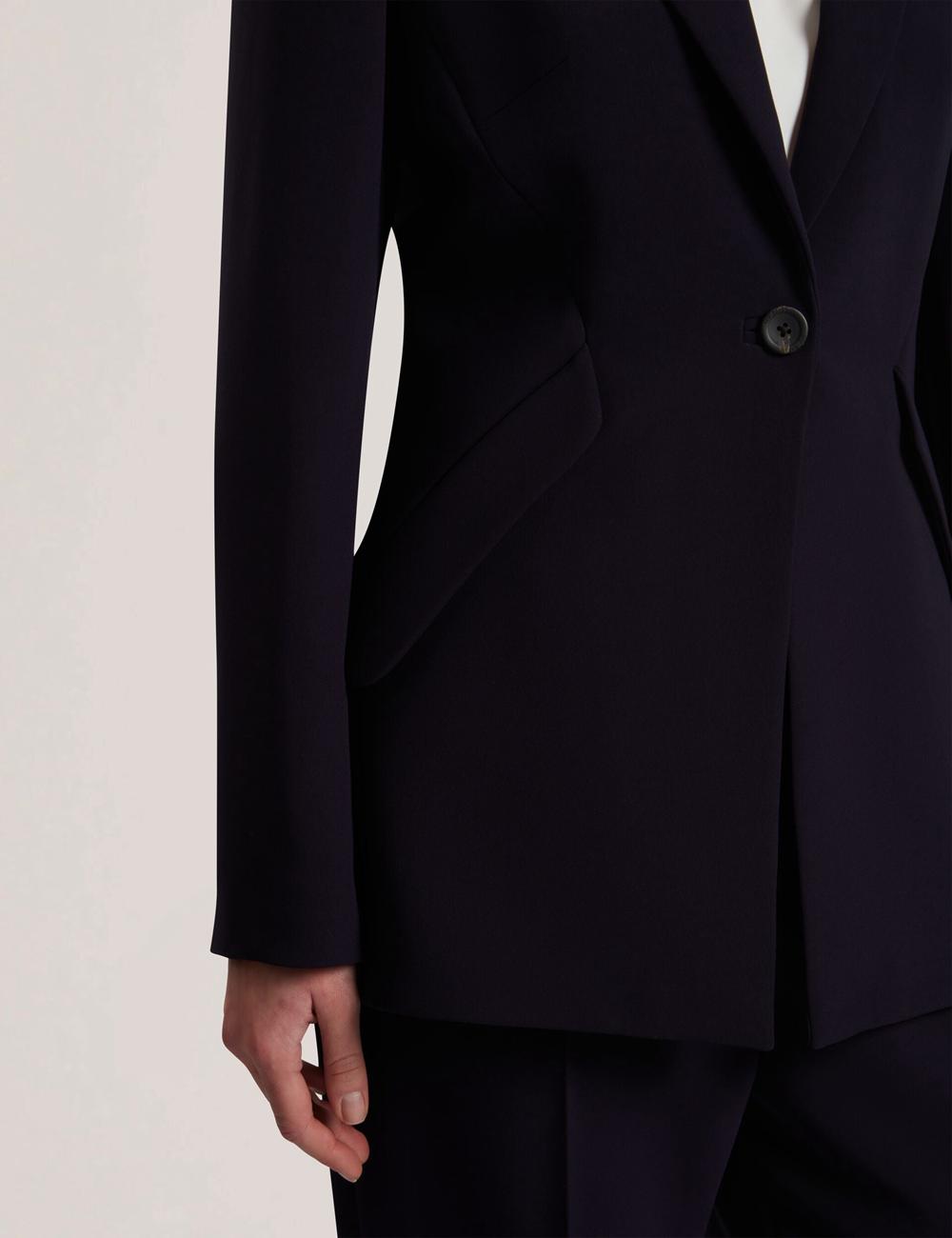 Women Ted Baker MANABL - Slim Fit Single Breasted Tailored Blazer Jackets Navy | UKGZ89132