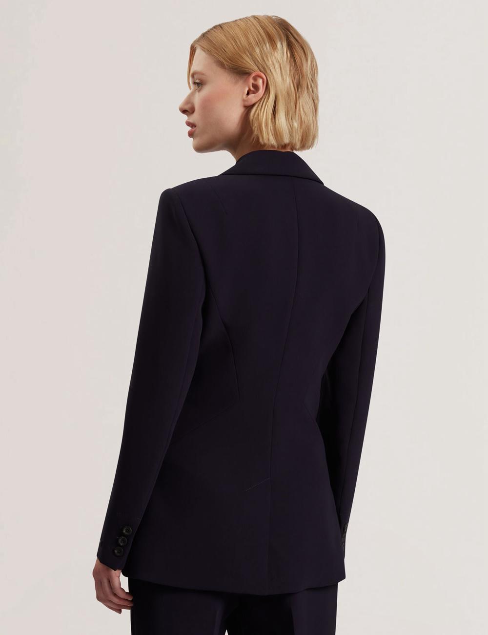 Women Ted Baker MANABL - Slim Fit Single Breasted Tailored Blazer Jackets Navy | UKGZ89132
