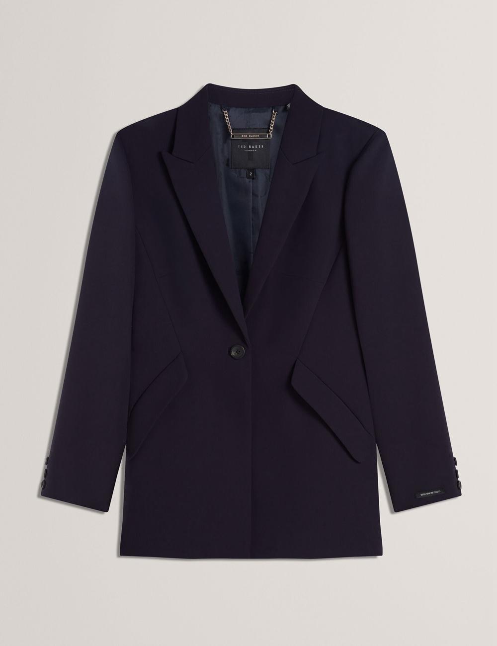 Women Ted Baker MANABL - Slim Fit Single Breasted Tailored Blazer Jackets Navy | UKGZ89132