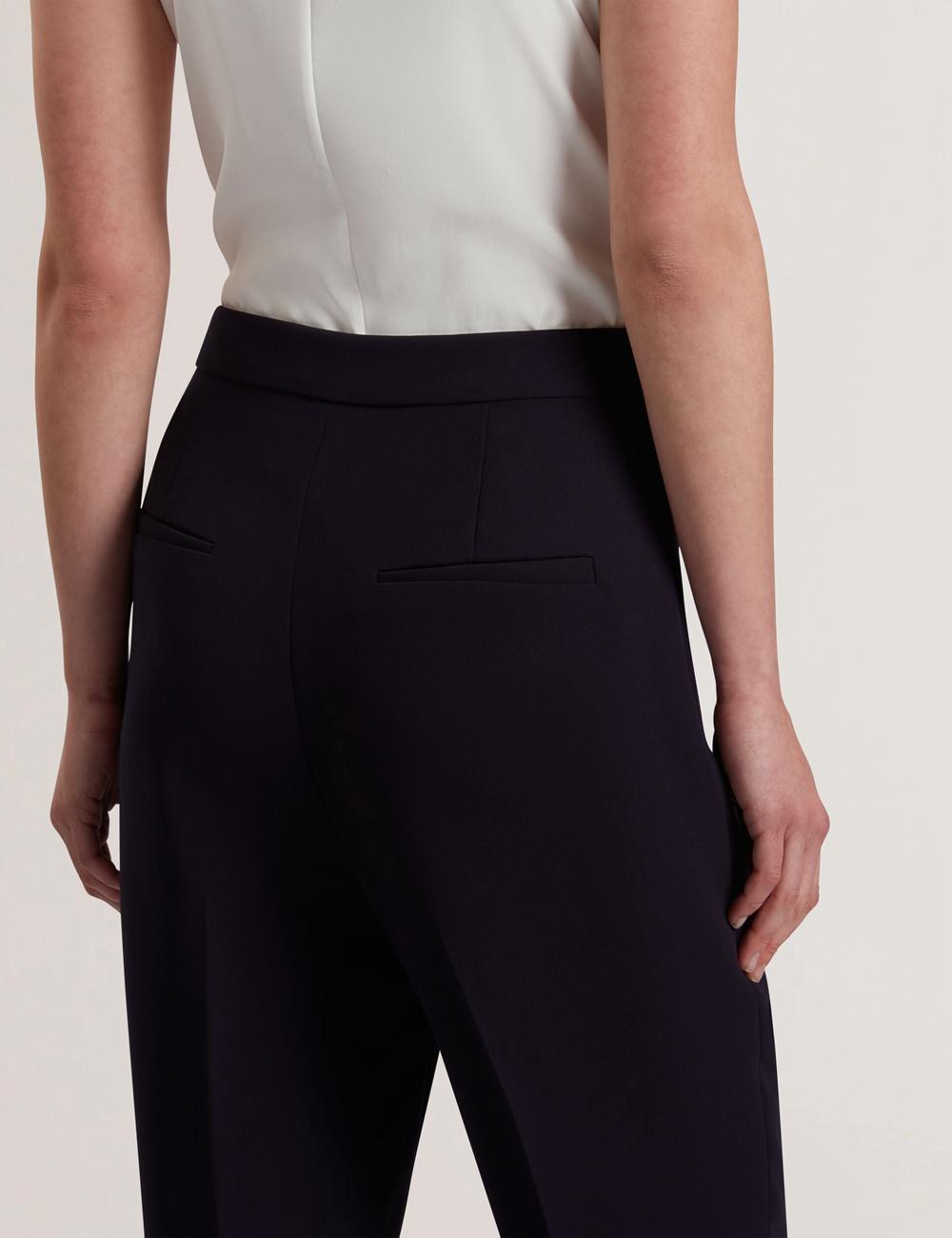 Women Ted Baker MANABTL - High Waist Tapered Leg Tailored Trousers Navy | HAOK04856