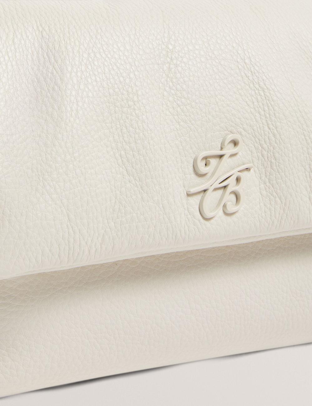 Women Ted Baker MARRISA - Padded Leather Fold Over Crossbody Bags Ecru | XOQU24850