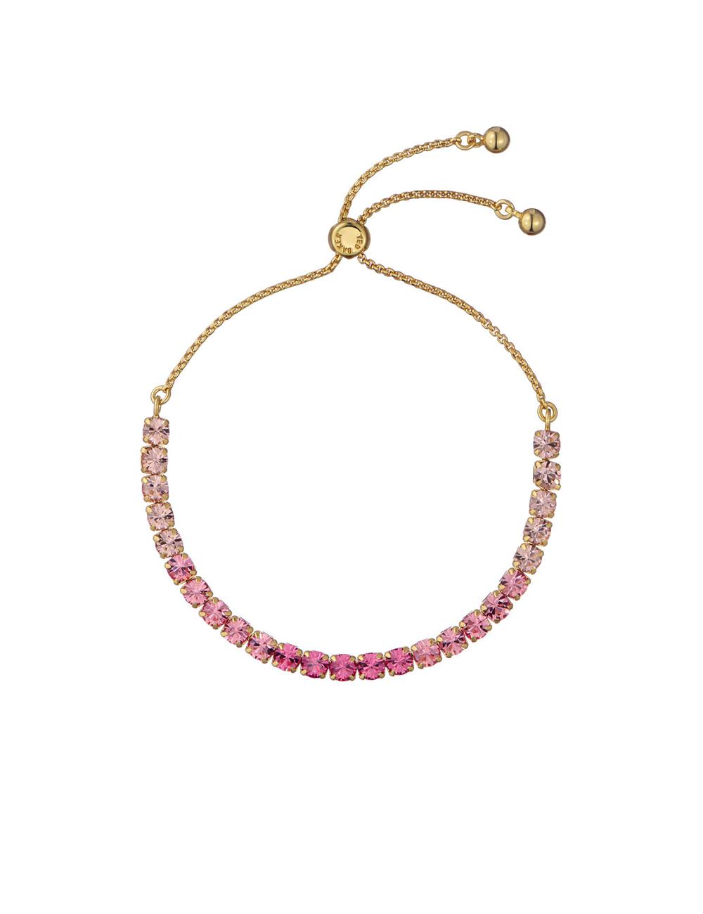 Women Ted Baker MELRAH - Crystal Adjustable Tennis Bracelets Pink | GKUF24096