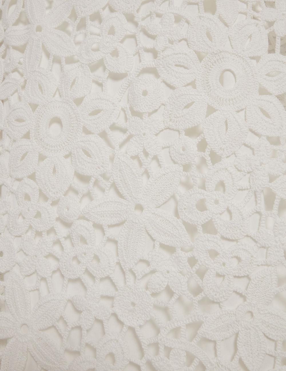 Women Ted Baker MIIKKA - Crochet Sleeveless Shift Mini Dresses White | BRNY06198