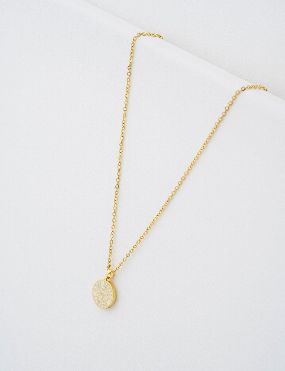 Women Ted Baker MONELLA - Monogram Logo Coin Pendant Necklaces Gold | YWEM83169