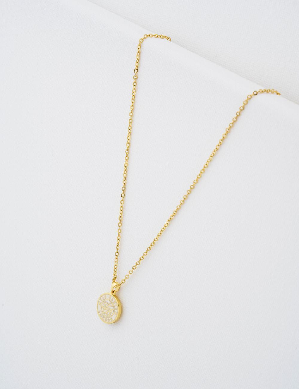 Women Ted Baker MONELLA - Monogram Logo Coin Pendant Necklaces Gold | YWEM83169