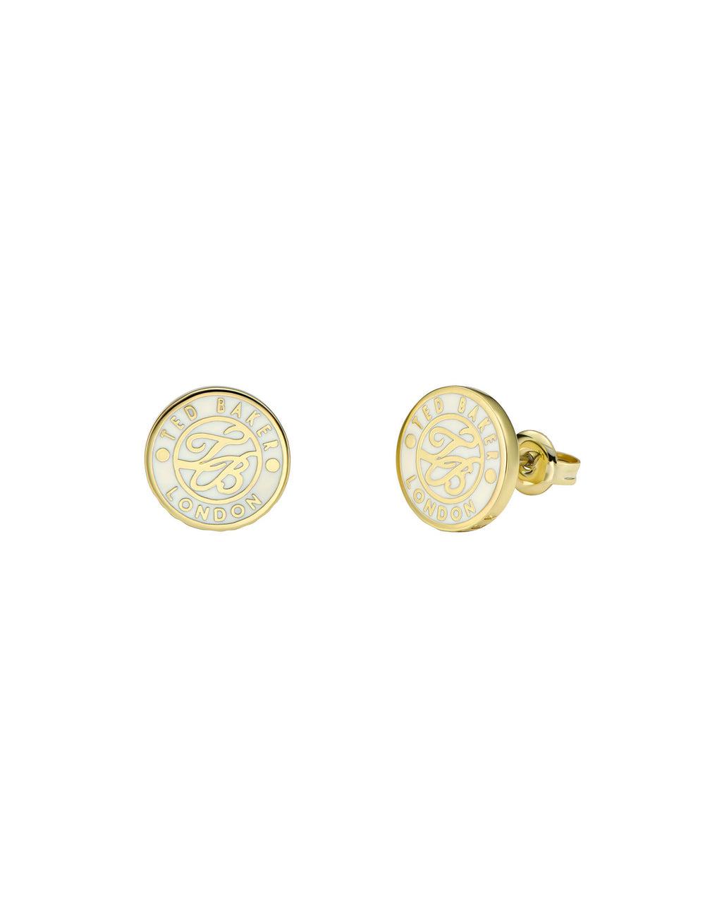 Women Ted Baker MONLIA - Monogram Logo Stud Earrings Gold | DSVI84127