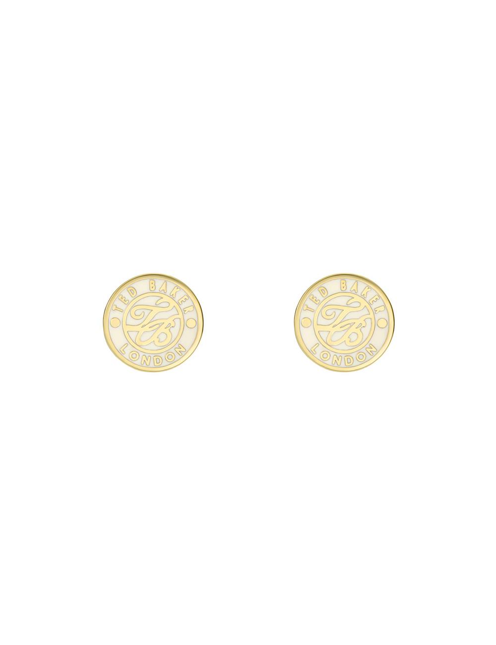 Women Ted Baker MONLIA - Monogram Logo Stud Earrings Gold | DSVI84127