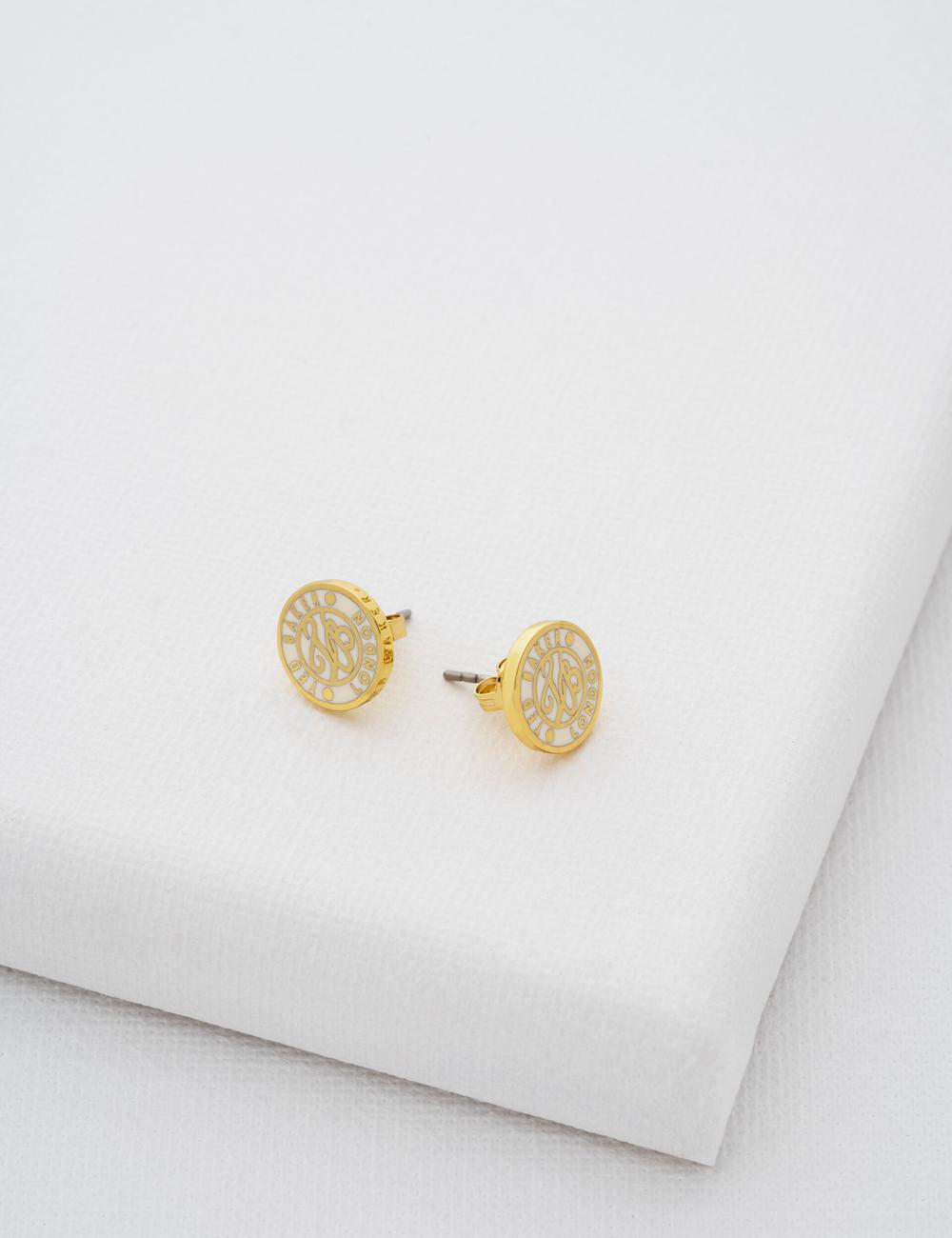 Women Ted Baker MONLIA - Monogram Logo Stud Earrings Gold | DSVI84127