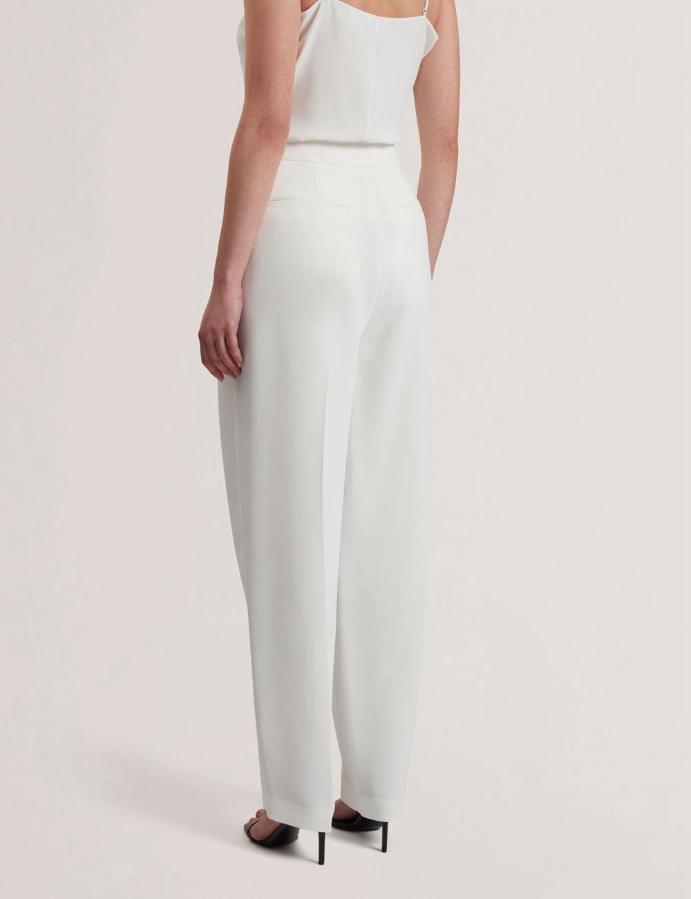 Women Ted Baker MORRIAT - Barrel Leg Woven Tailored Trousers Ivory | YBNG26310