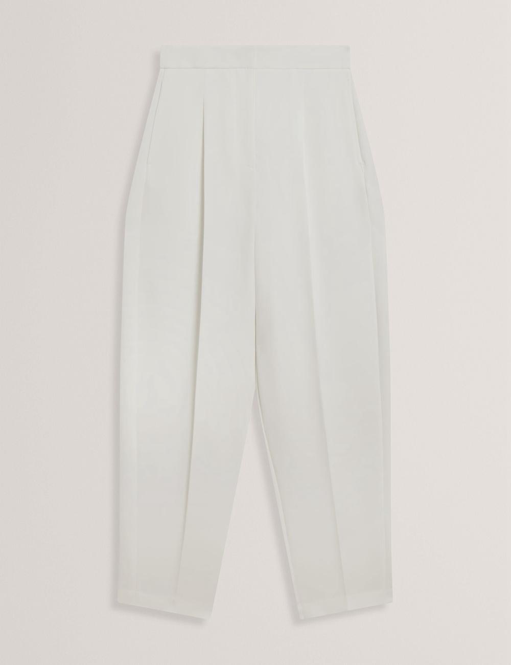 Women Ted Baker MORRIAT - Barrel Leg Woven Tailored Trousers Ivory | YBNG26310