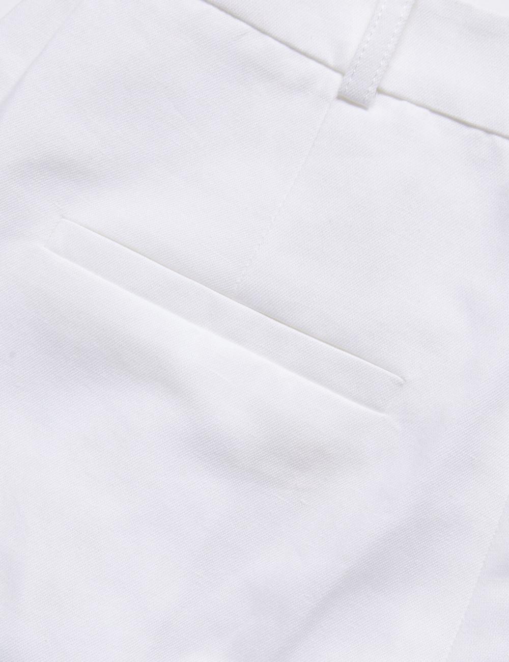 Women Ted Baker MUSUBT - Linen Cotton High Waisted Tailored Trousers White | DATL61037