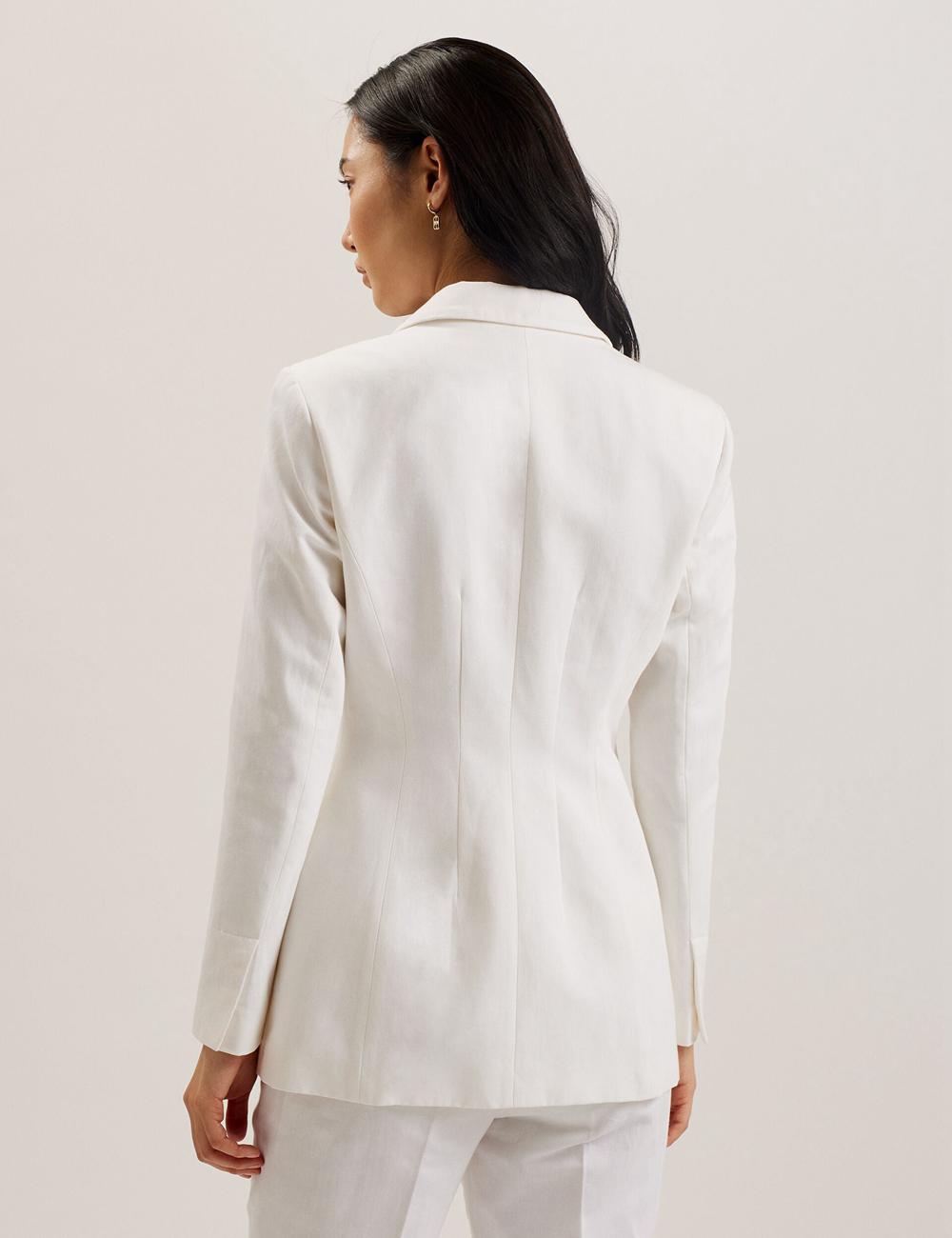 Women Ted Baker MUSUB - Tailored with Faux Pockets Blazers White | TMVK37801