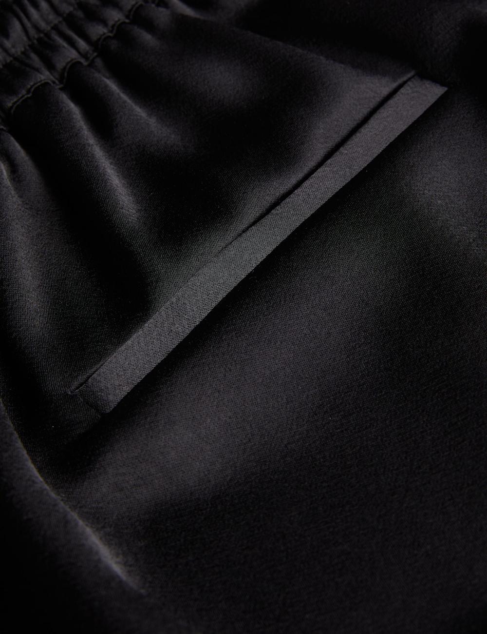 Women Ted Baker NATORI - Satin Elasticated Waist Tapered Joggers Black | QEAL63209